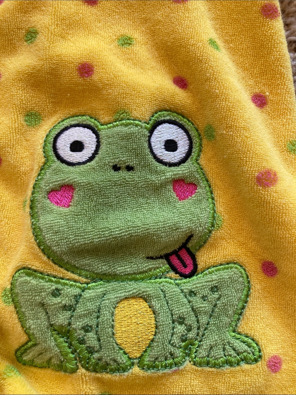 Kids Yellow Frog Hooded Swim Coverup - Picture 5 of 7